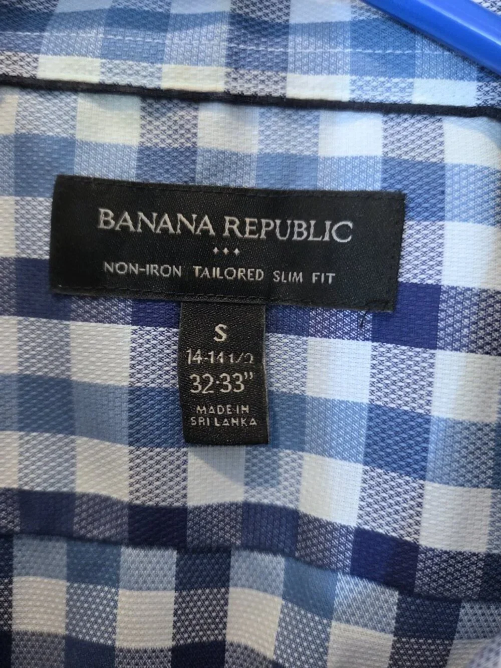 NWOT Banana Republic Tailored Slim Fit Non-Iron Plaid Shirt Size S